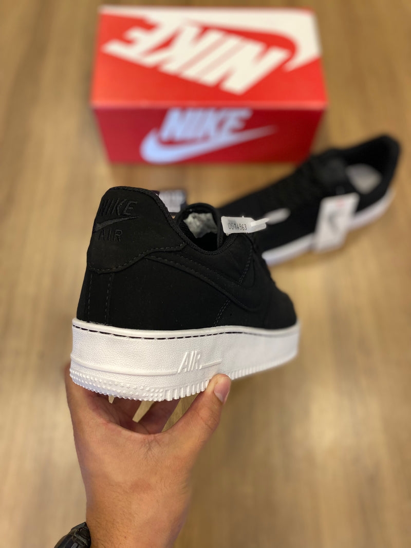 Air Force 1 Nobuck Preto ( Cadarço corda )